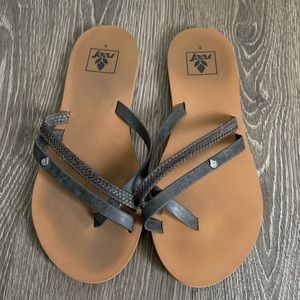 Reef black strap flip flops